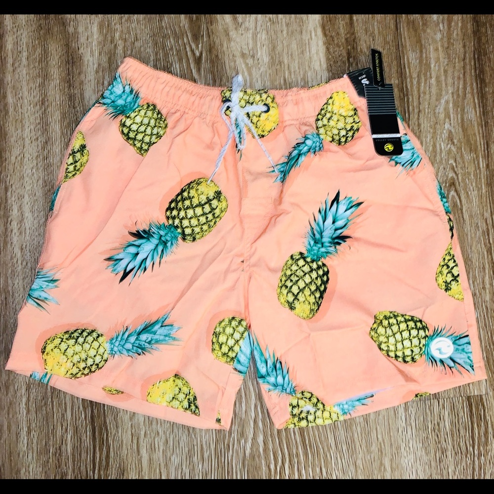 Men’s Swim Trunks Ocean current pineapple twist Volley shorts NWT